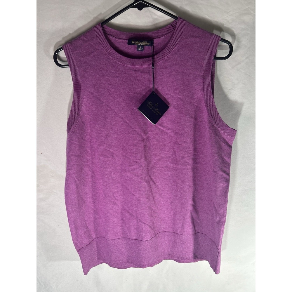 Brooks Brothers Supima Cotton Sleeveless Sweater Vest Pink Men's Large NWT